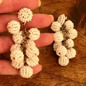 White beaded earrings